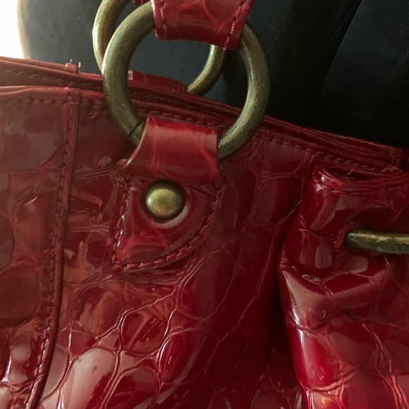 Donald J Pliner Red Patent Leather Hobo - Picture 4 of 8
